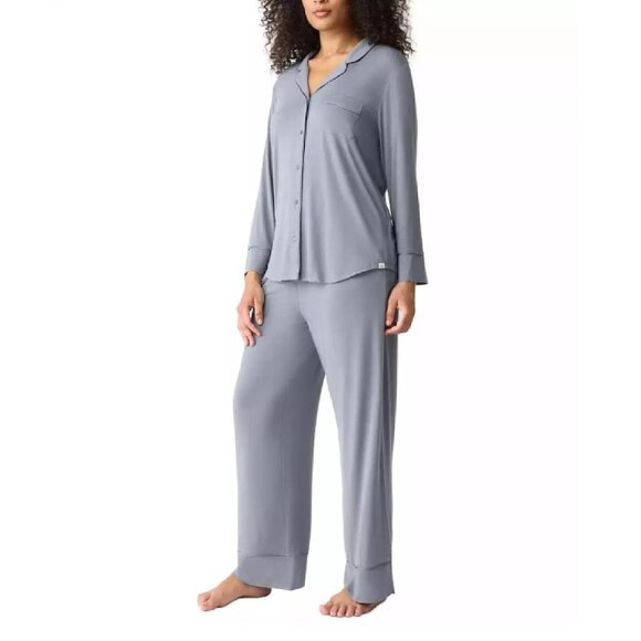 Sz XL new GapBody Women's Jersey Long-Sleeve Pajama Set - Solid Grey - Picture 3 of 4